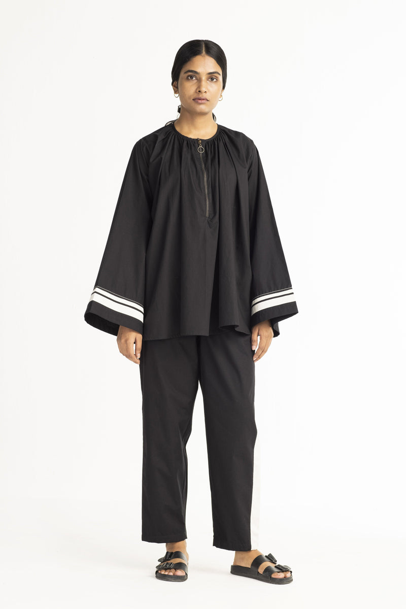 Wide Sleeve Top - Black by THREE in black color for women Worldwide