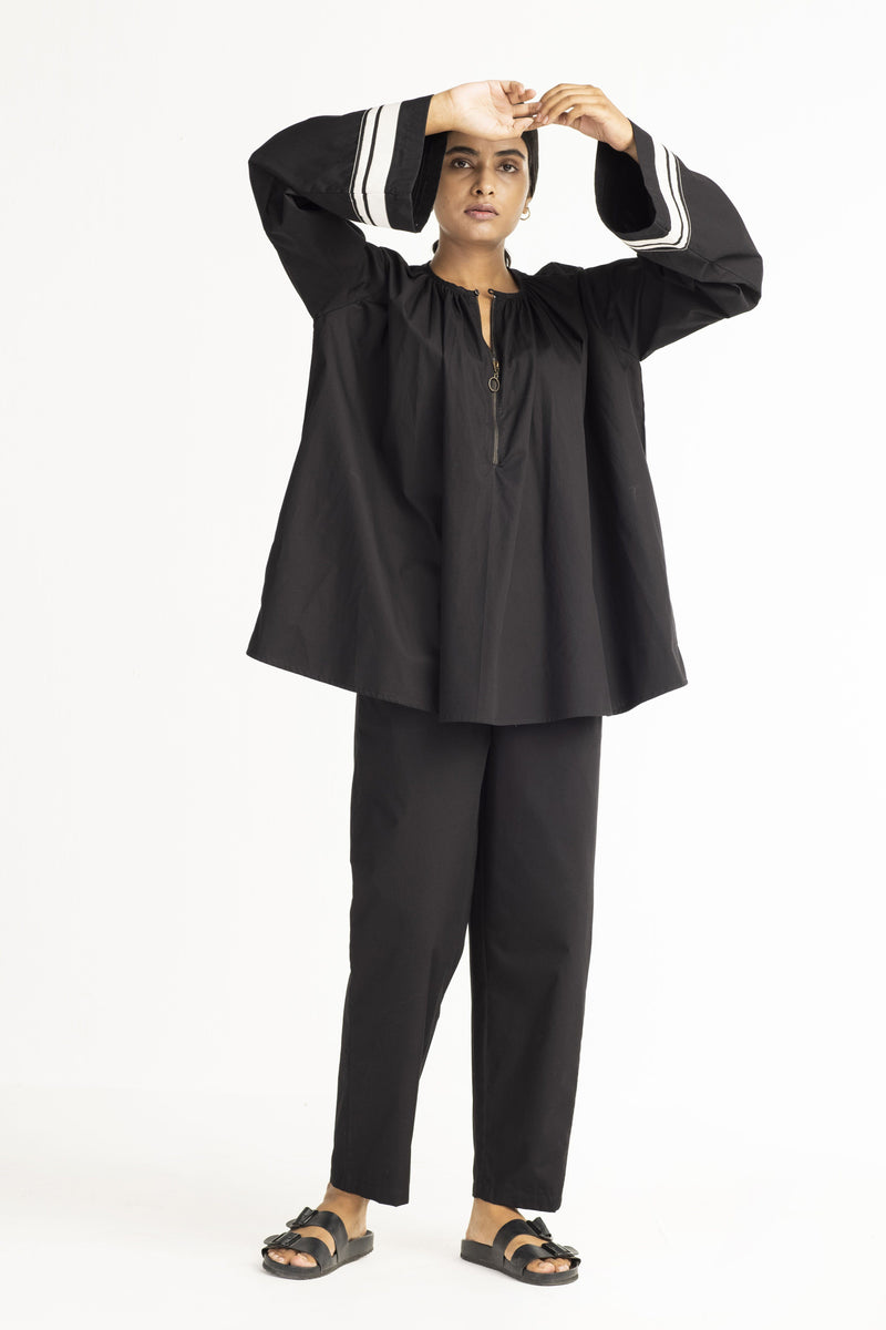 Wide Sleeve Top - Black by THREE in black color for women Worldwide
