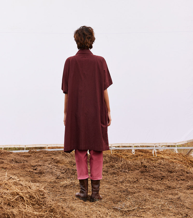 Wine co-ord set cotton by Khara Kapas for women Worldwide