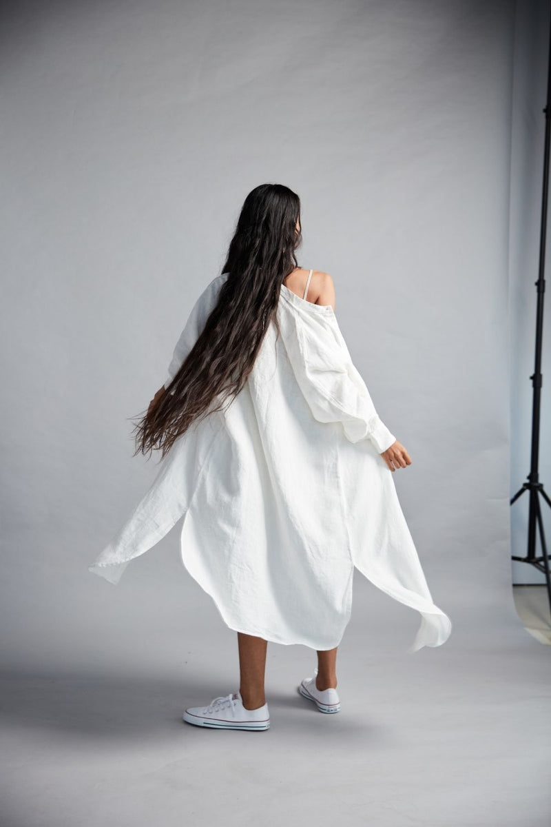 Women's Linen Shirt Dress linen by Saphed for women Worldwide