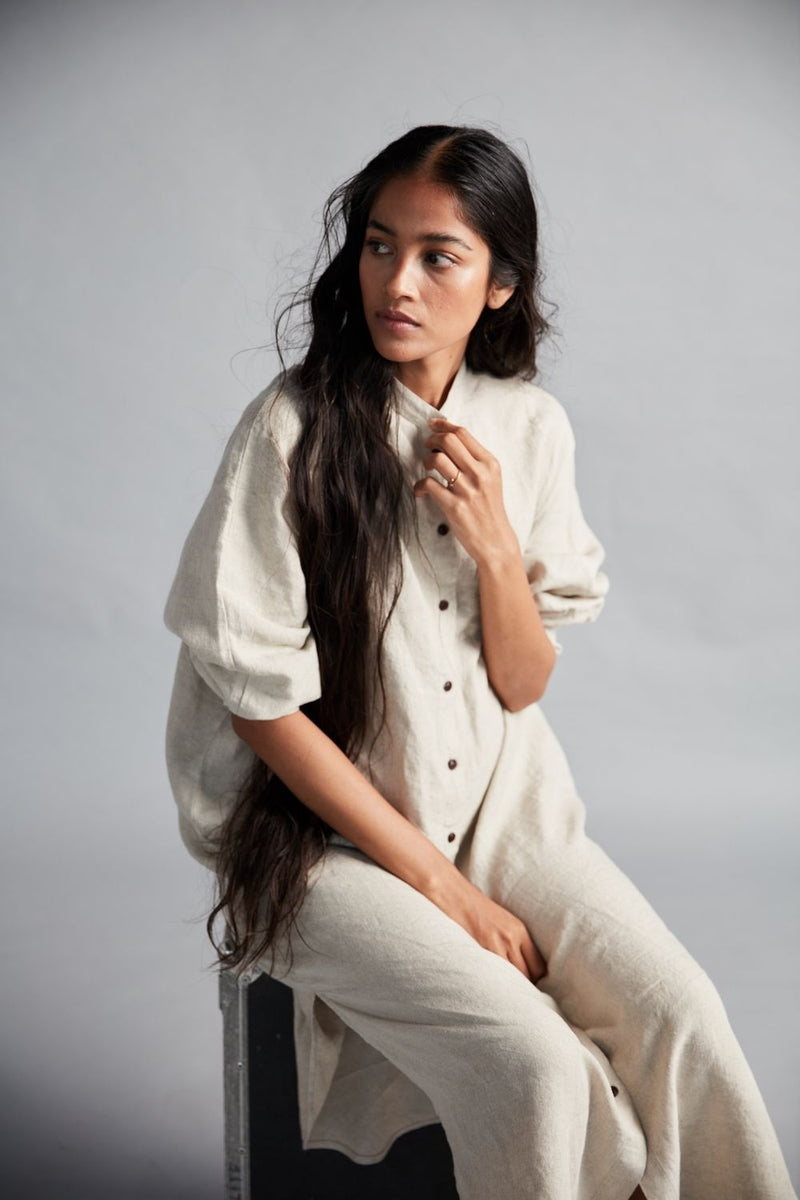 Women's Linen Shirt Dress linen by Saphed for women Worldwide