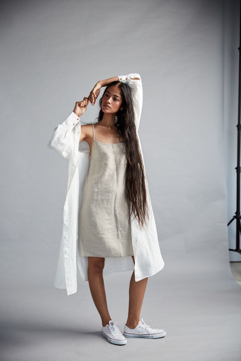 Women's Linen Shirt Dress linen by Saphed for women Worldwide