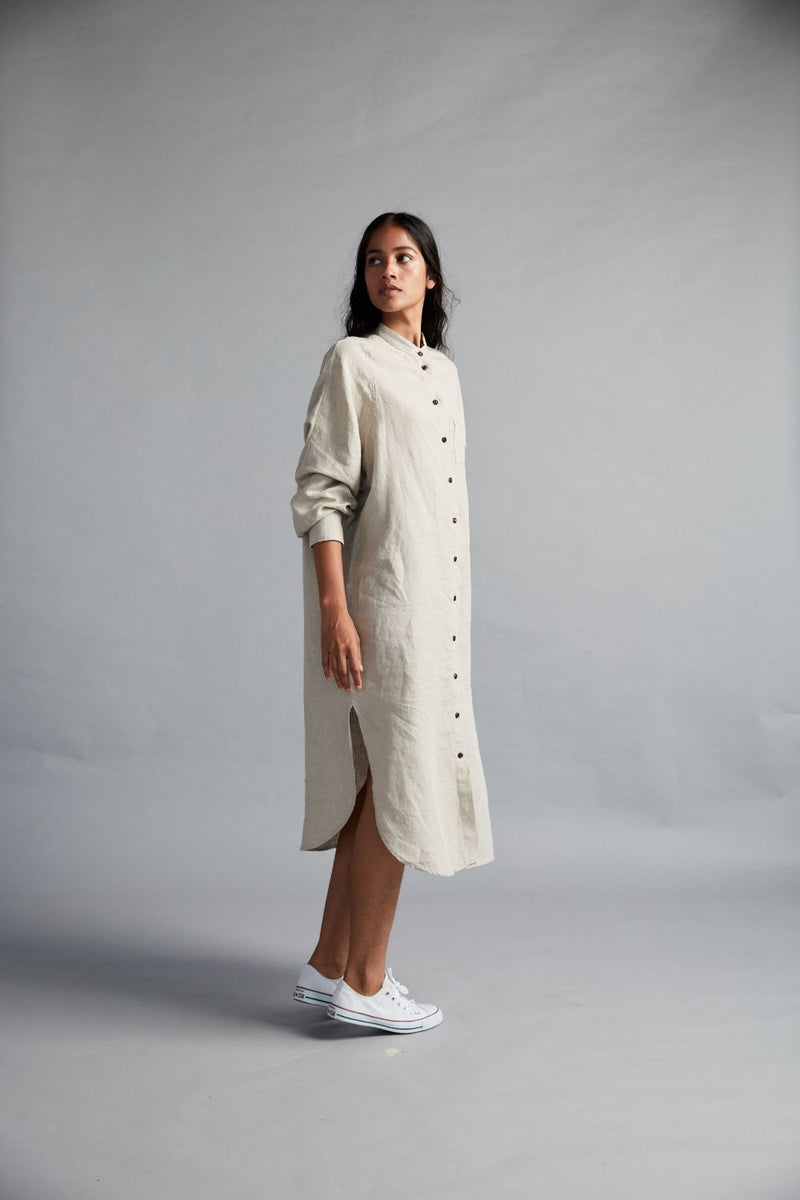 Women's Linen Shirt Dress linen by Saphed for women Worldwide