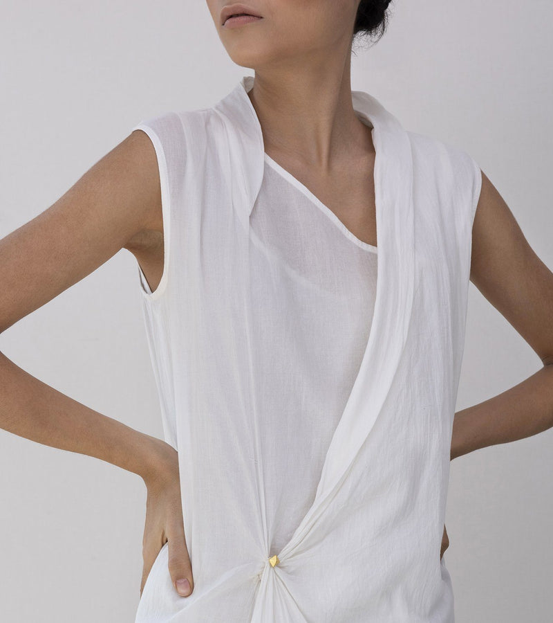Wrap A Wreath Dress Dress by Khara Kapas in white for women Worldwide