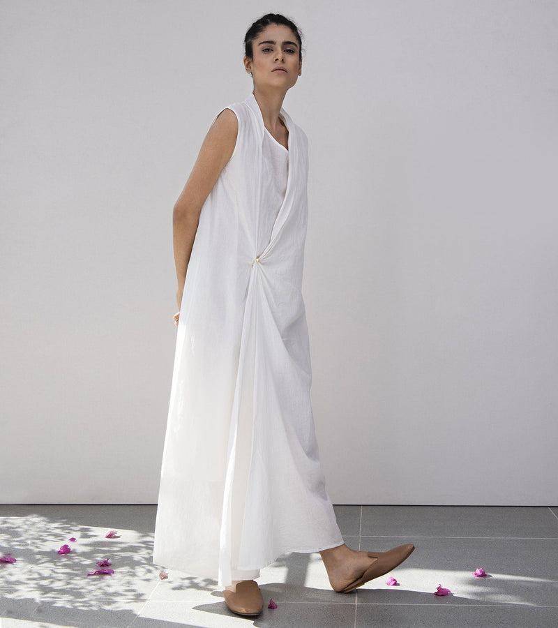 Wrap A Wreath Dress Dress by Khara Kapas in white for women Worldwide