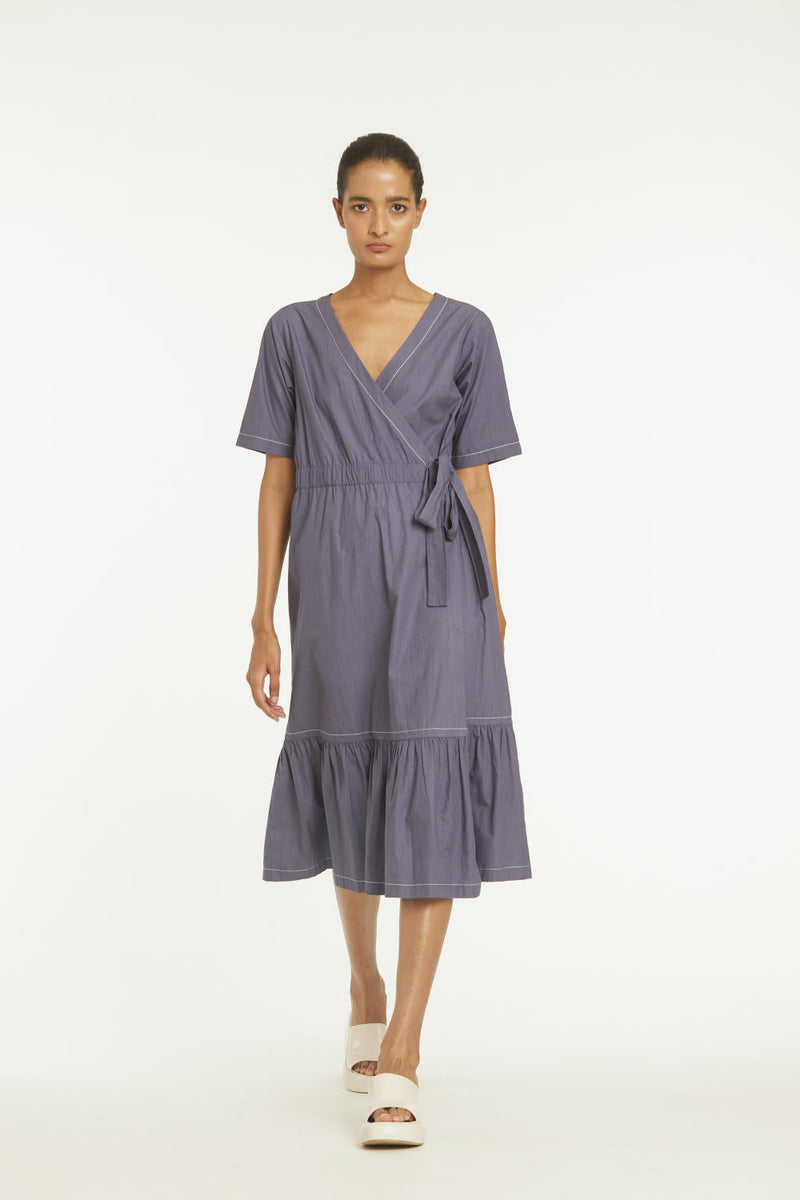 Wrap Dress Co-ord Violet Dress,Co-ord Set,Scarves & Stoles by THREE for women Worldwide