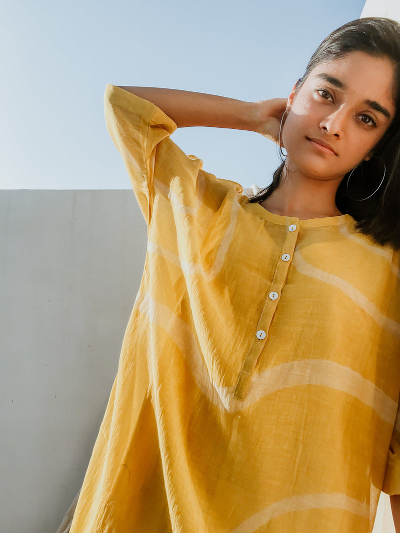 Yaz Dress Yellow Dress by Nirjara for women Worldwide