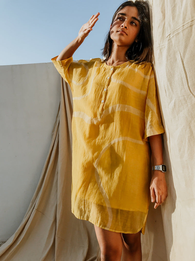 Yaz Dress Yellow Dress by Nirjara for women Worldwide