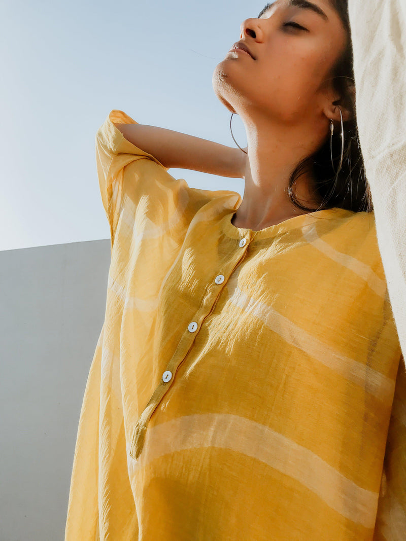 Yaz Dress Yellow Dress by Nirjara for women Worldwide