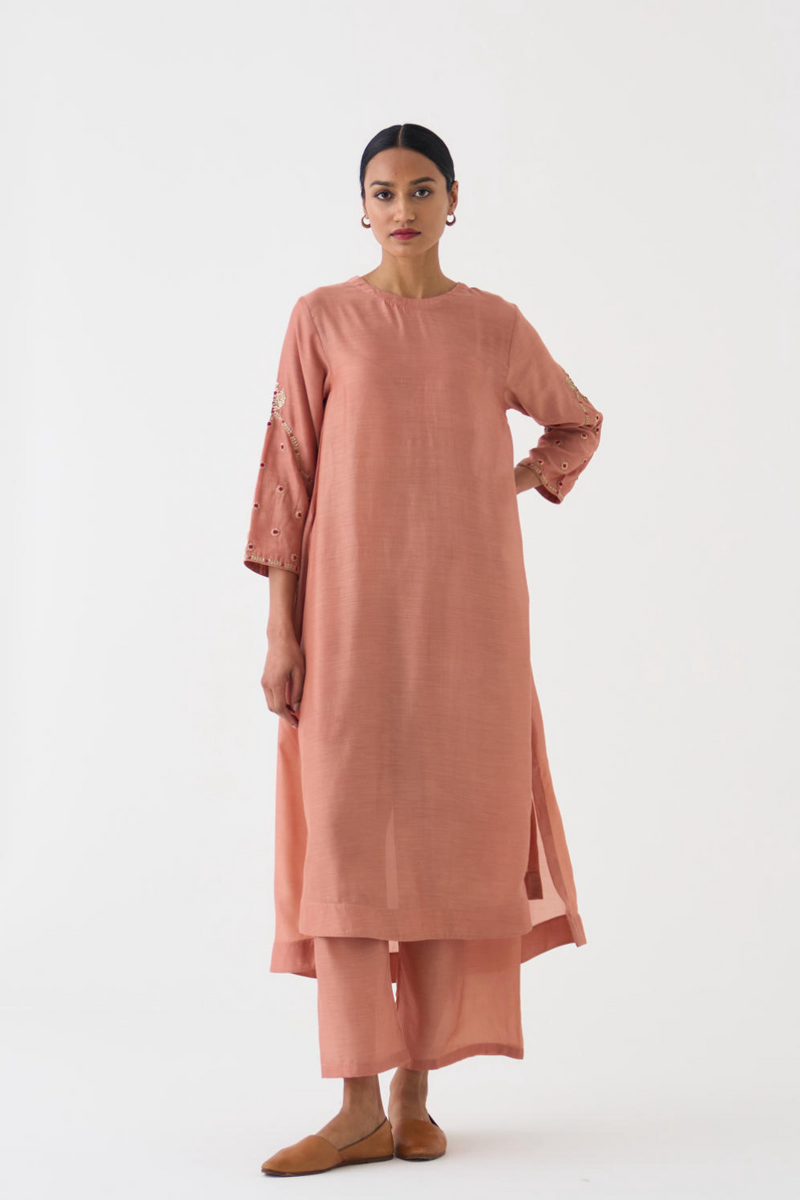 Ambily Old Rose Kurta Set