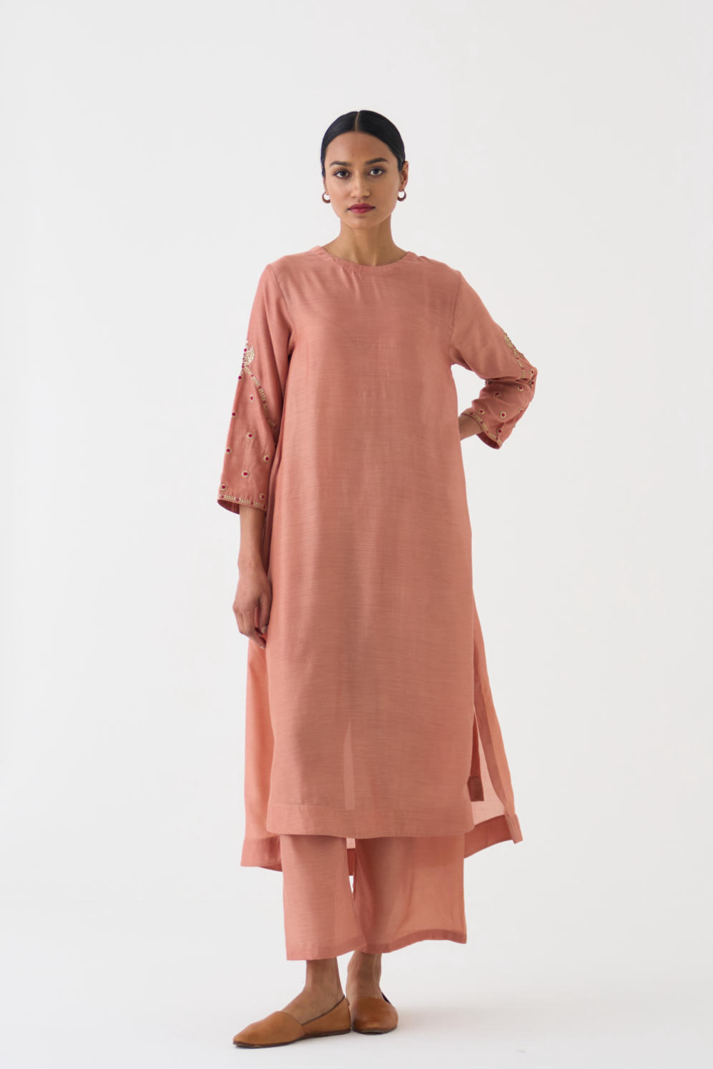 Ambily Old Rose Kurta Set