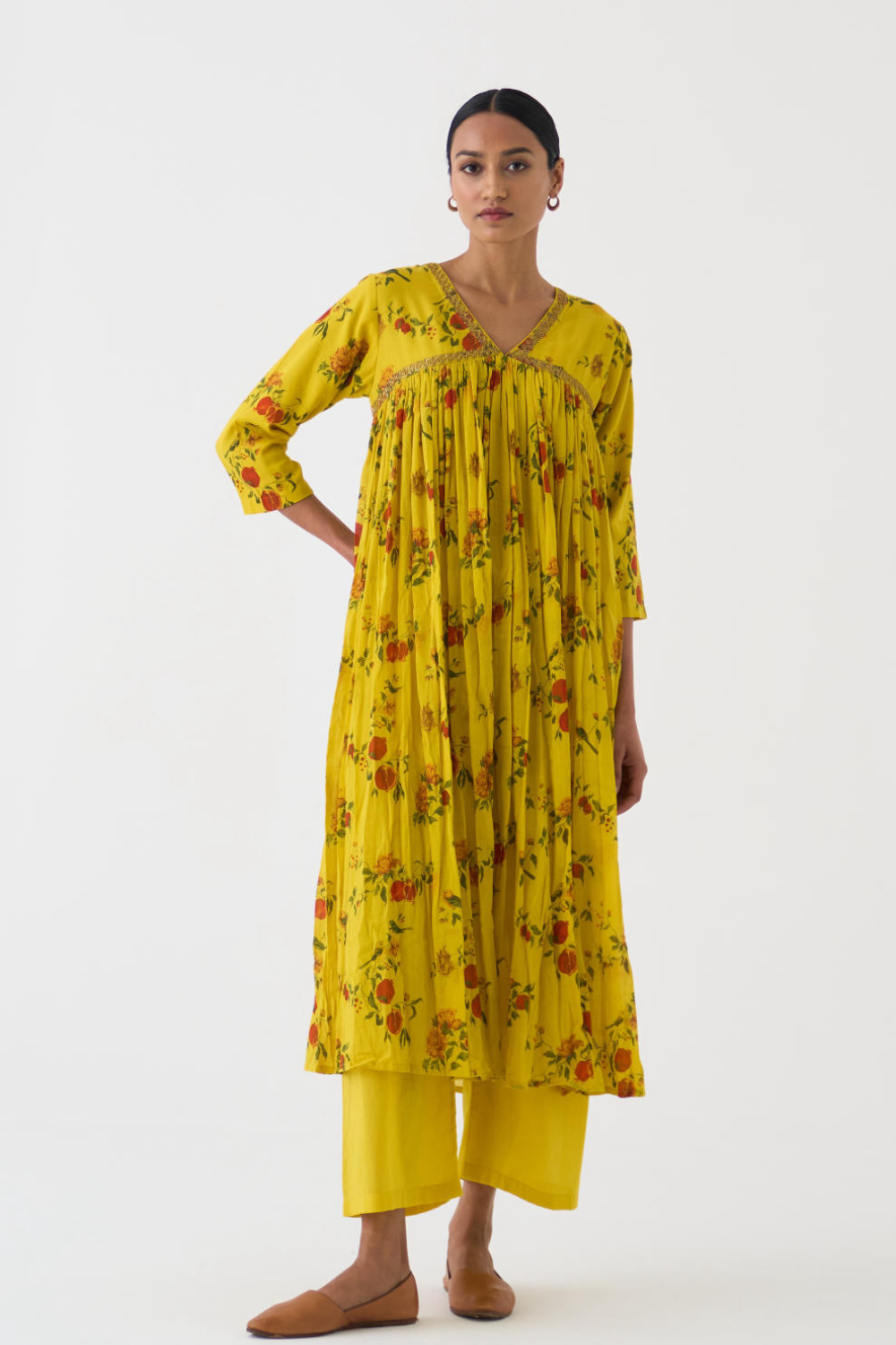 Flori Yellow K-1 Kurta Set