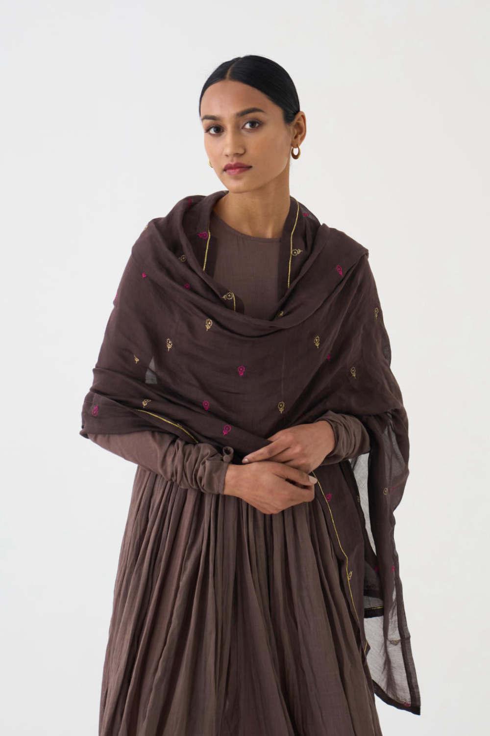 Dandelion Light Wine Chanderi Dupatta