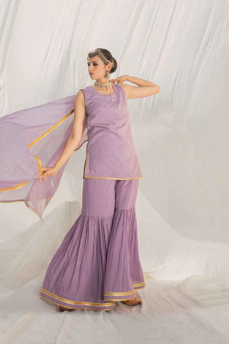 Ziya Sharara Set Kurta Sets by Khara Kapas for women Worldwide