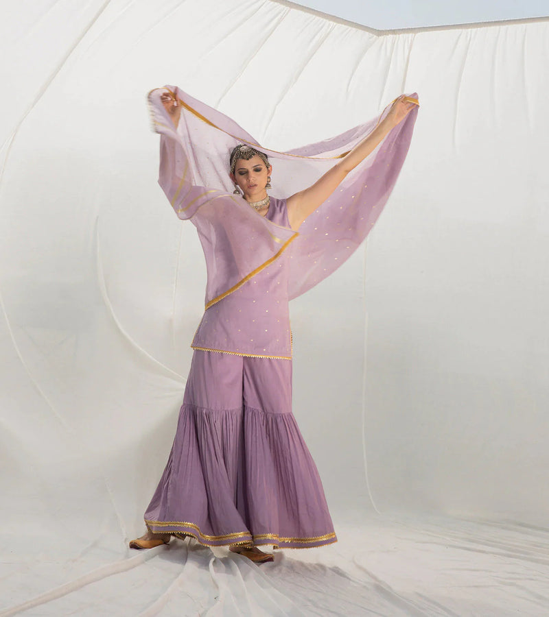 Ziya Sharara Set Kurta Sets by Khara Kapas for women Worldwide