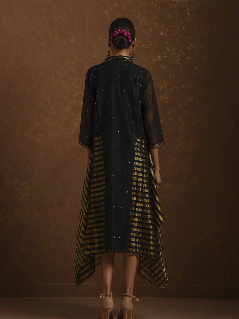 Zuri Black & Gold Dress by Priti Prashant for women Worldwide