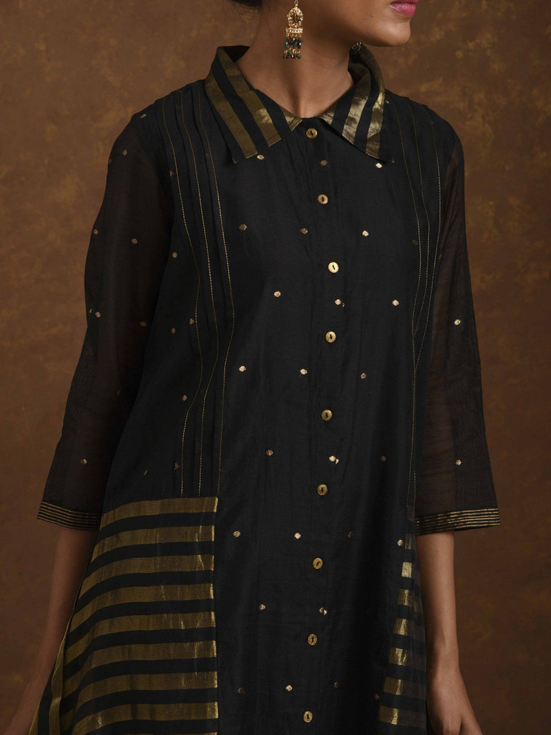 Zuri Black & Gold Dress by Priti Prashant for women Worldwide