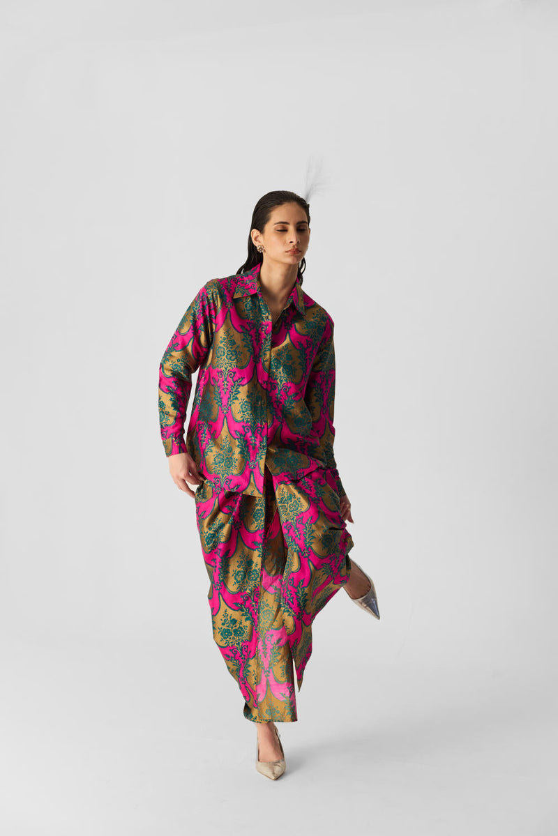 ZUZI SHIRT & SKIRT SET silk by Yam in multi color for women Worldwide