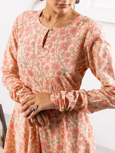 Peach Gardenia Kurta Set