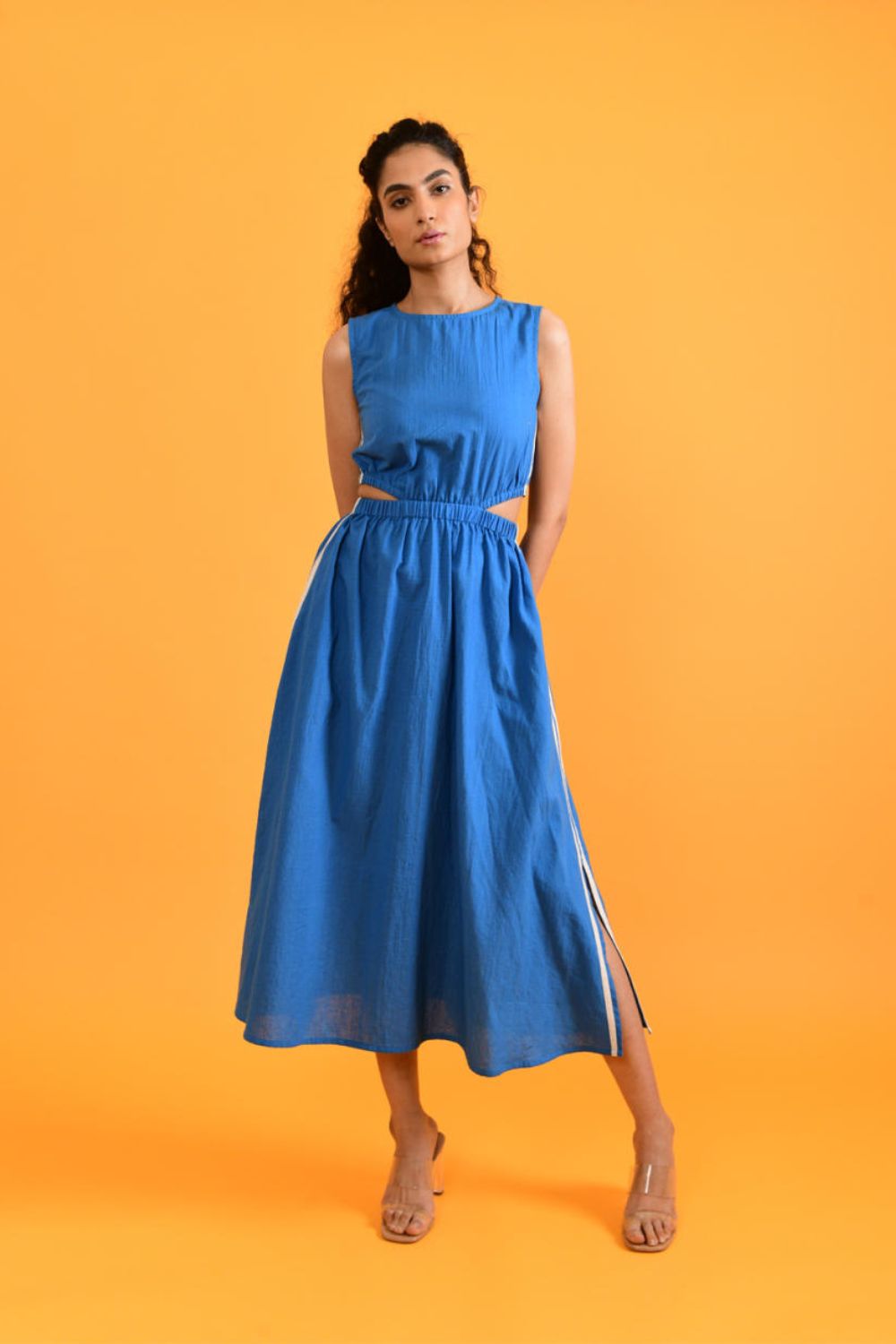 EGYPTIAN BLUE CUT DRESS