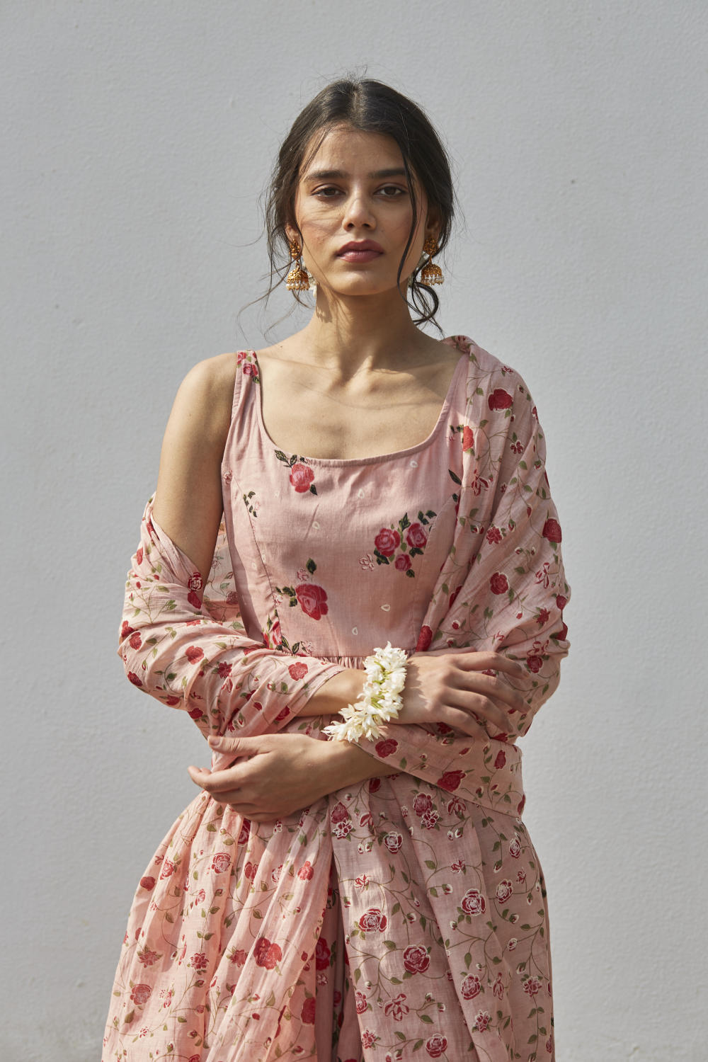 HANDWOVEN COTTON SILK CO-ORD SET - PERSIAN ROSE COLOUR