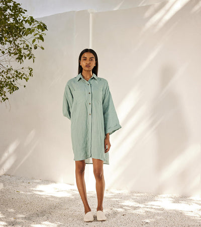 Blue haze shirt dress