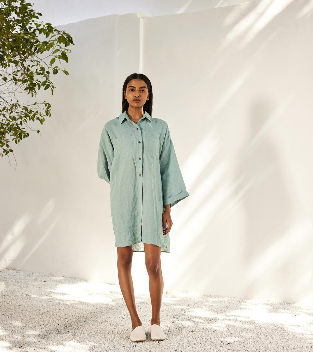 Blue haze shirt dress