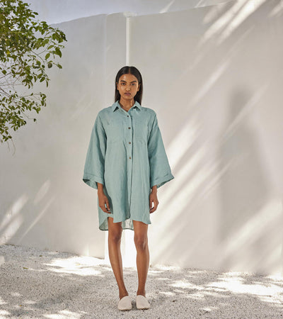 Blue haze shirt dress