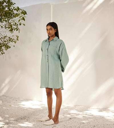 Blue haze shirt dress