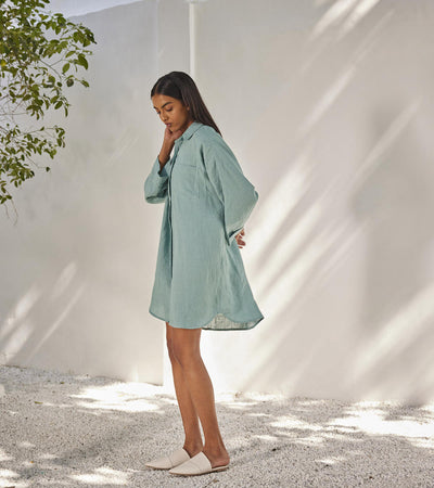 Blue haze shirt dress