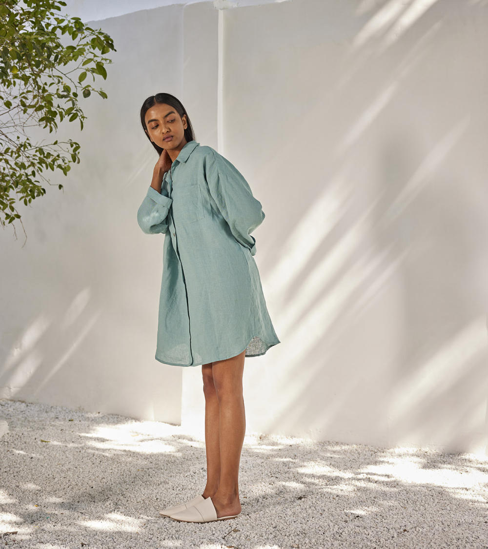 Blue haze shirt dress