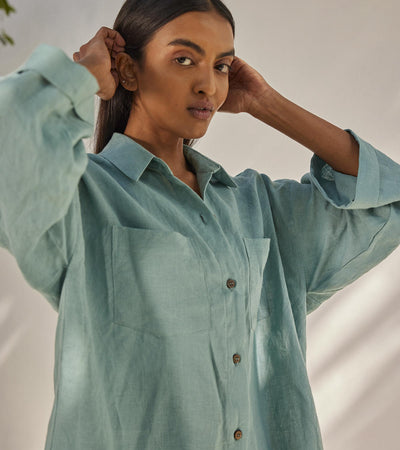 Blue haze shirt dress