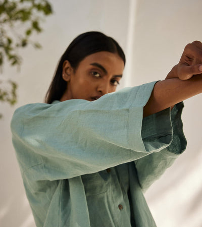 Blue haze shirt dress