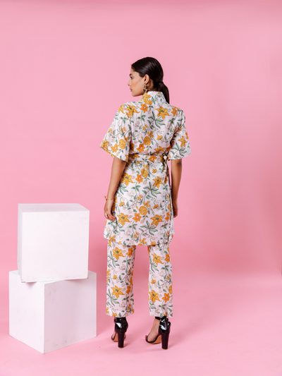 Yellow Dahlia Kimono Co-Ord