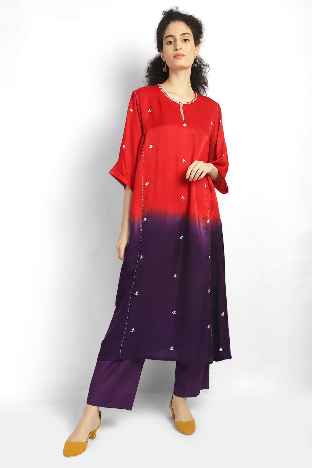 Silk embroidered Kurta -coord