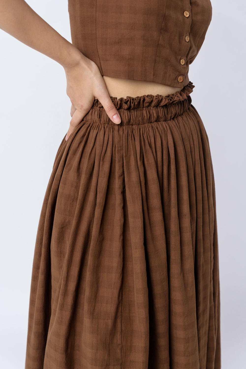 Antique brown pull - on skirt - Brown