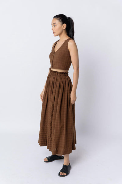 Antique brown pull - on skirt - Brown