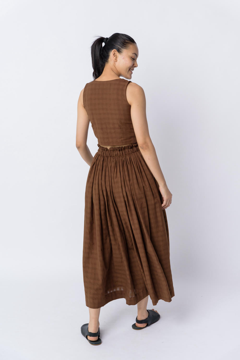 Antique brown pull - on skirt - Brown