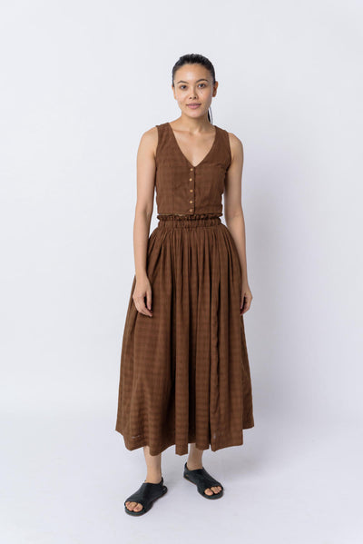 Antique brown pull - on skirt - Brown