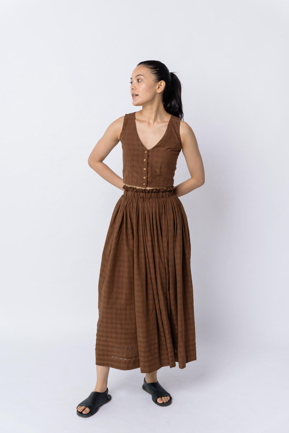 Antique brown pull - on skirt - Brown