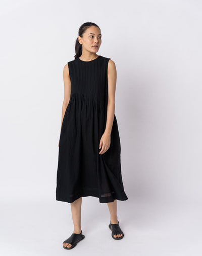 Black cotton minimal dress - Black