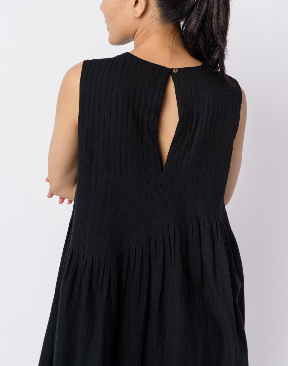 Black cotton minimal dress - Black