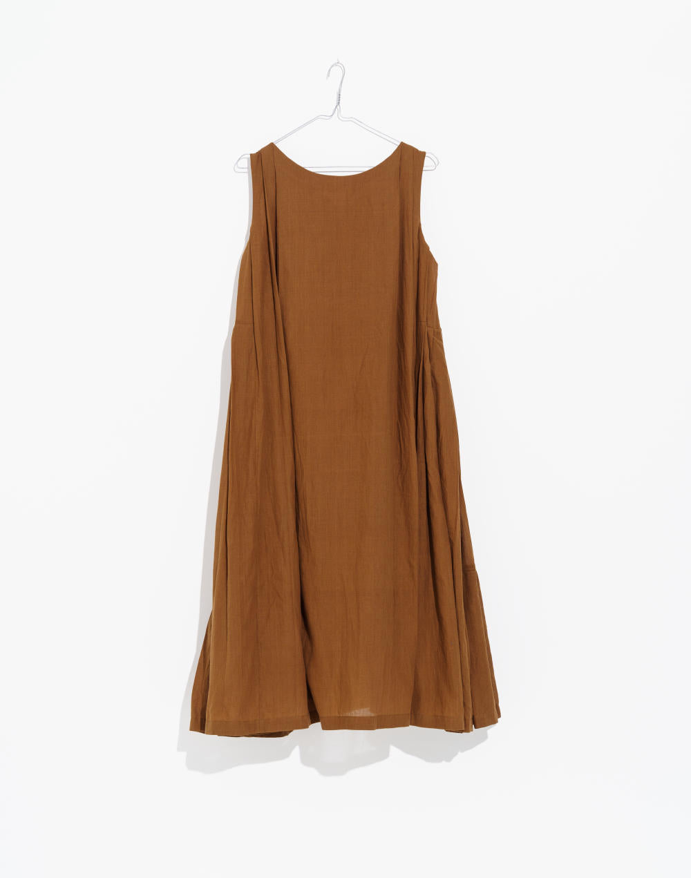 Cinnamon brown extra pleated midi dress - Brown