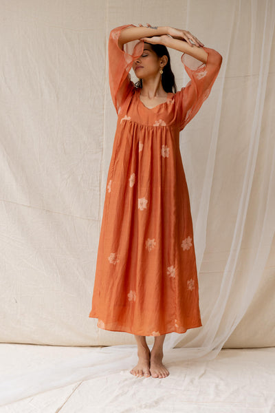 Dainty Daisy dress - rust