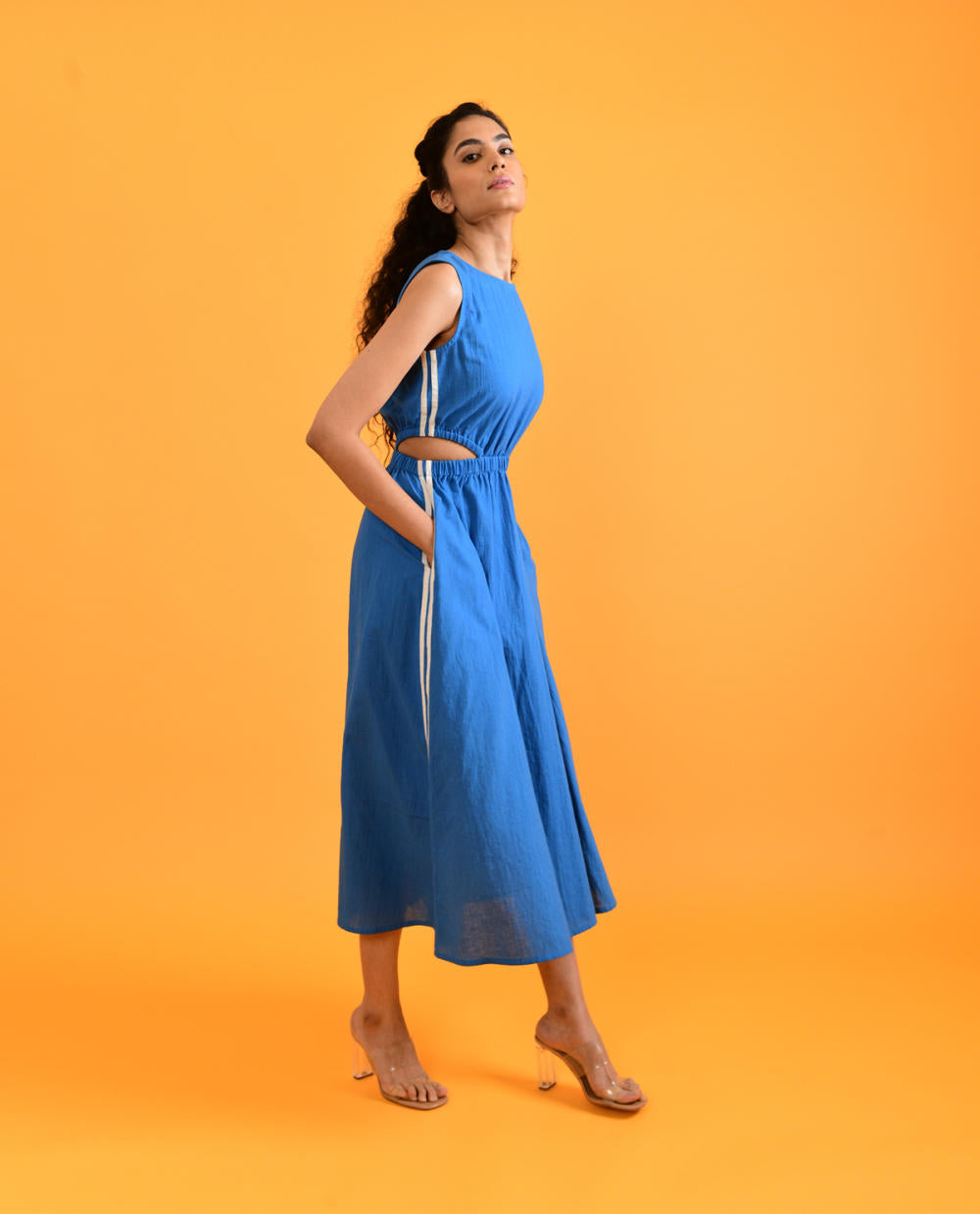 EGYPTIAN BLUE CUT DRESS