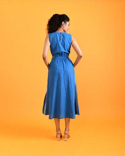 EGYPTIAN BLUE CUT DRESS