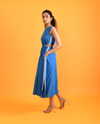 EGYPTIAN BLUE CUT DRESS