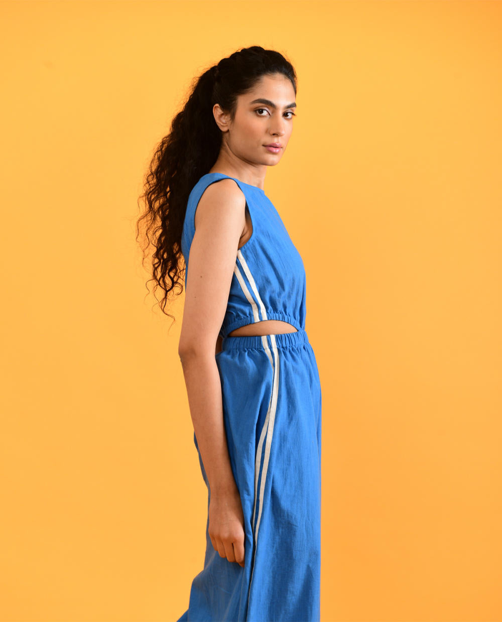 EGYPTIAN BLUE CUT DRESS