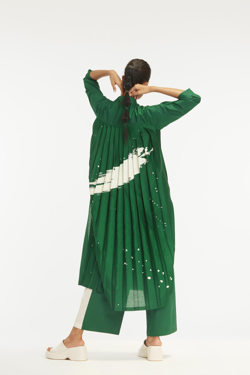 Back Pleat Jacket Co-ord Emerald Green Fashion THREE