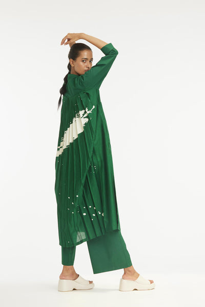 Back Pleat Jacket Co-ord Emerald Green Fashion THREE